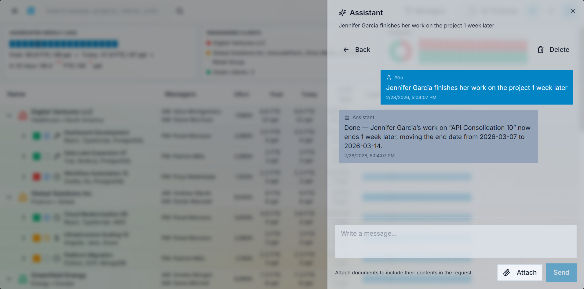AI assistant providing delivery optimization suggestions